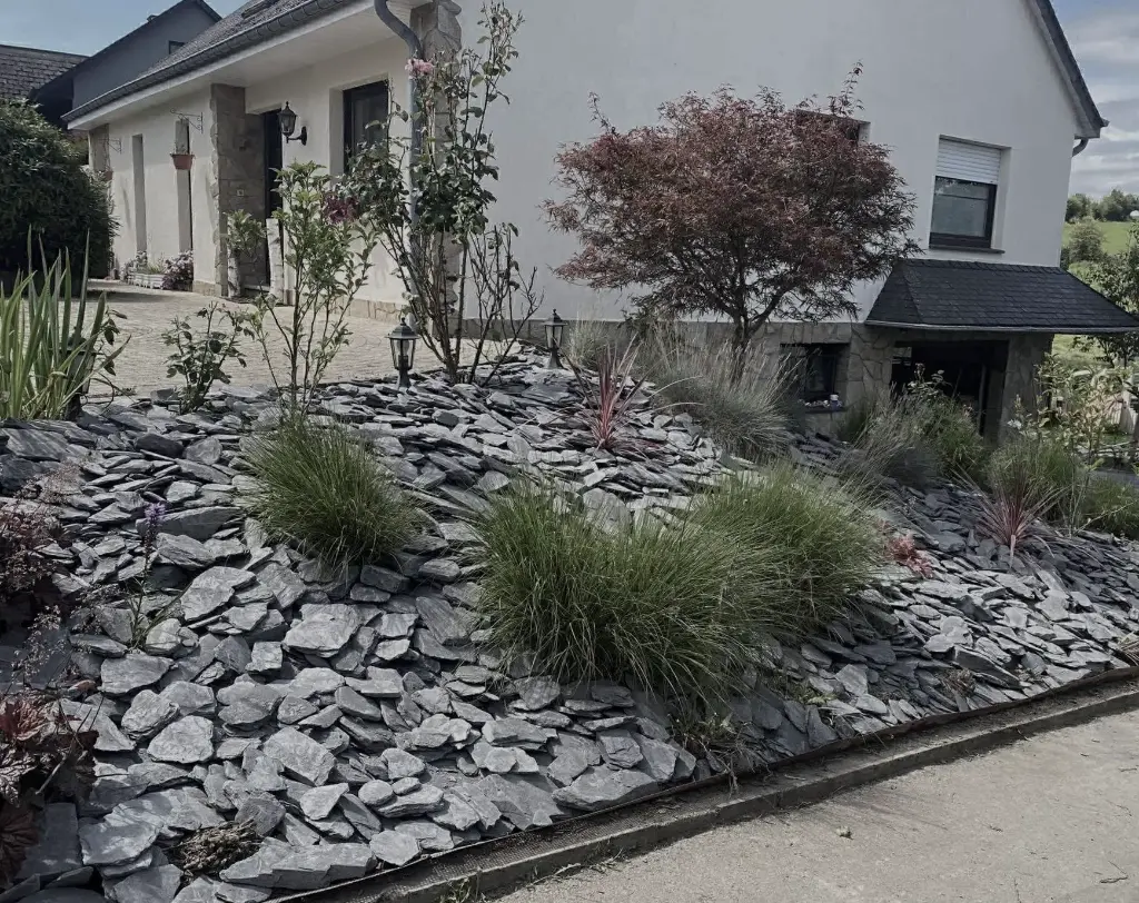 [WS-100180V-P007] Blauwe schist-mulch, formaat 100–180 mm (Big Bag ± 1400 kg) (Bulk)